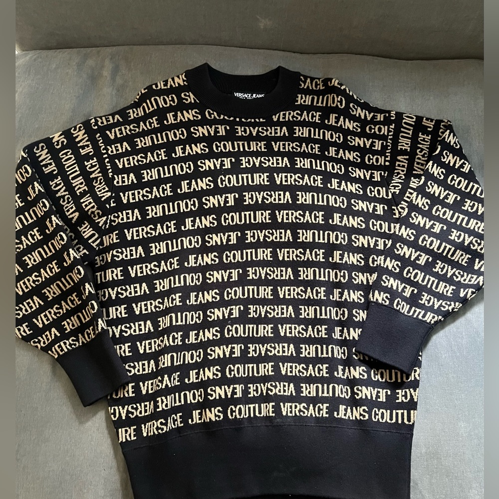Versace Jeans Couture Black and Gold Sweater